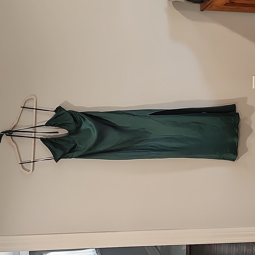silk dress, open back, midi